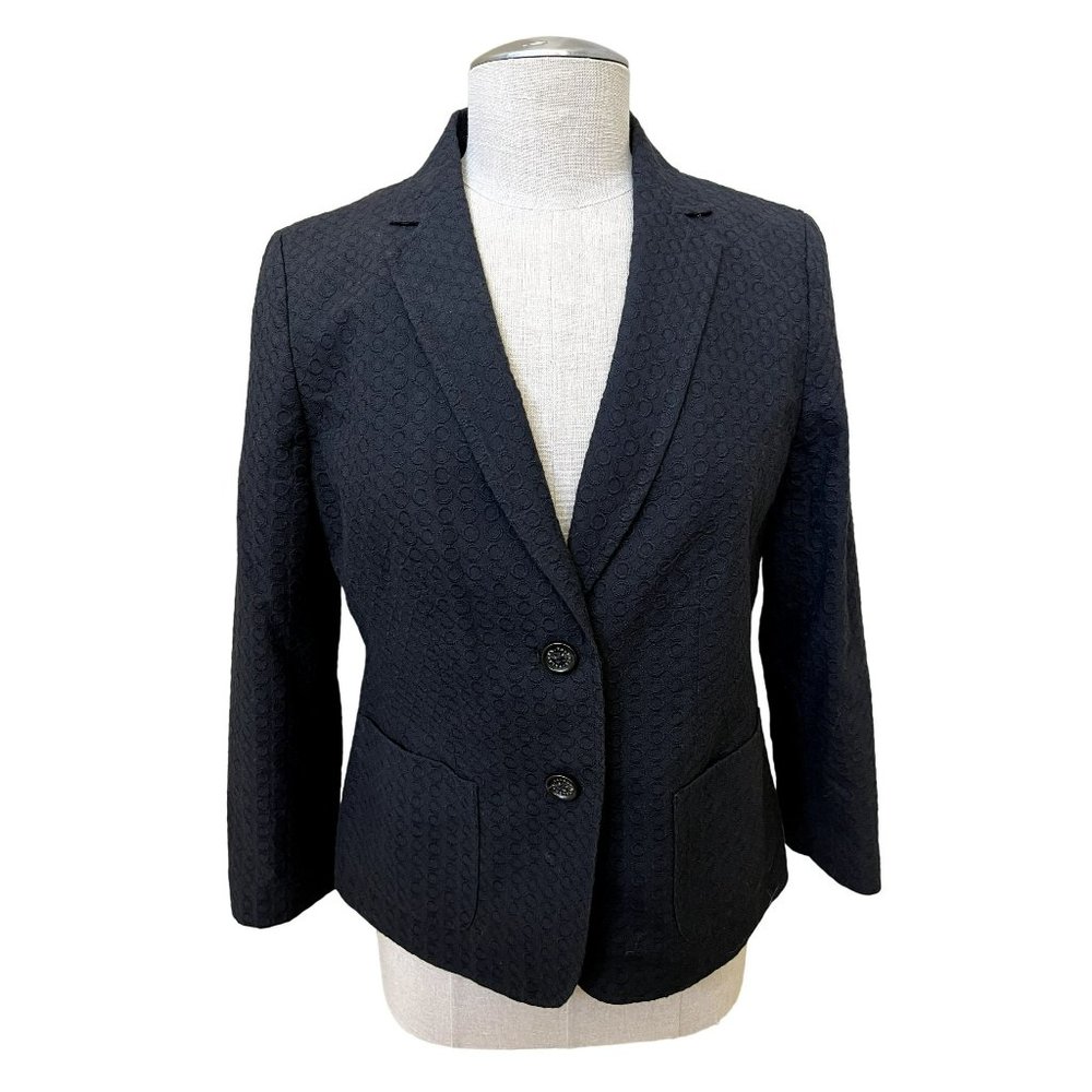 TALBOTS Women's Blazer Jacket Black Pocketed Collared Size 6